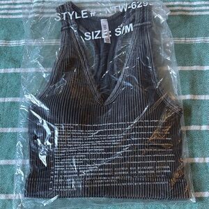 Chic Black and Gray Striped Tank Top